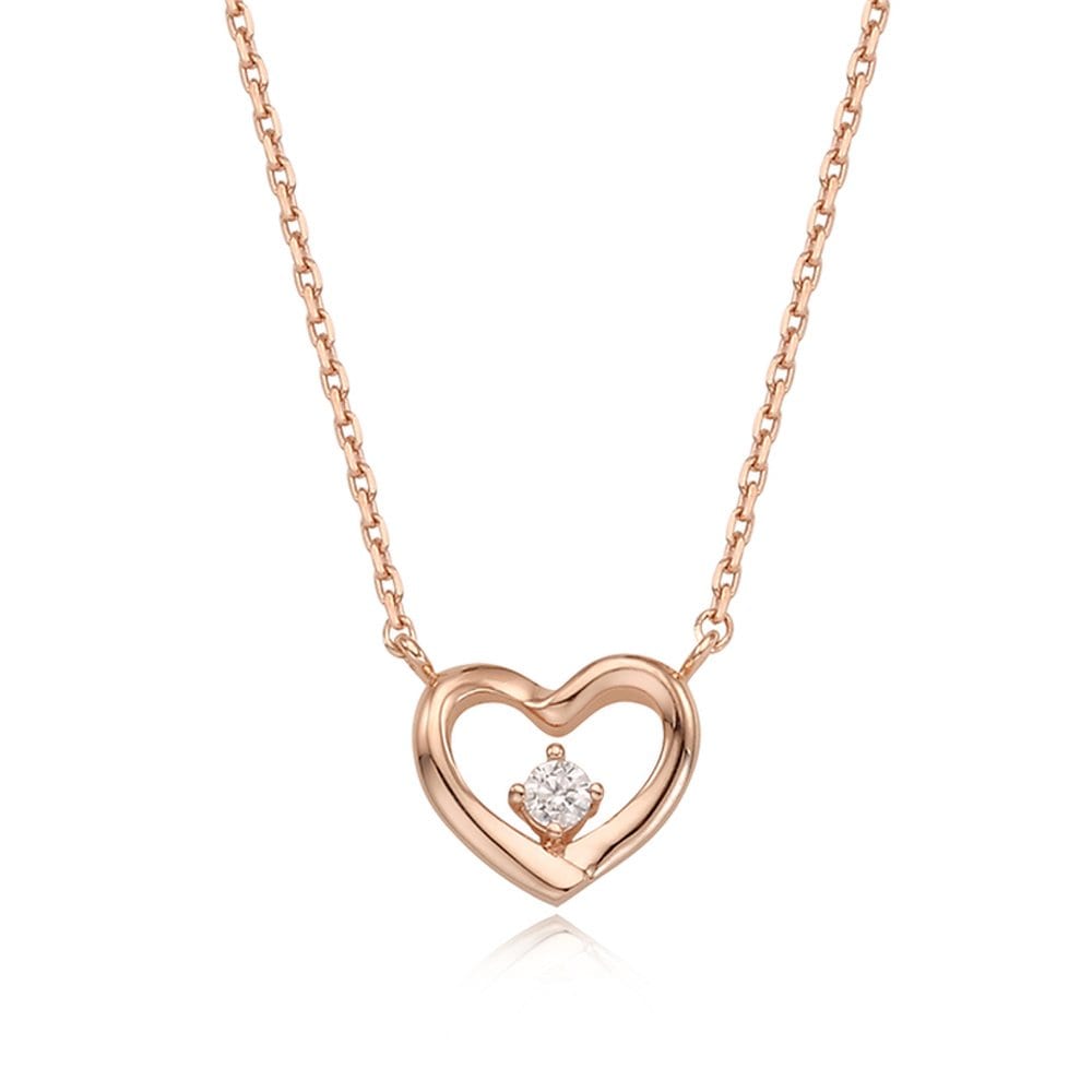 [Stonehenge]] Silver Heart Necklace Sc1431