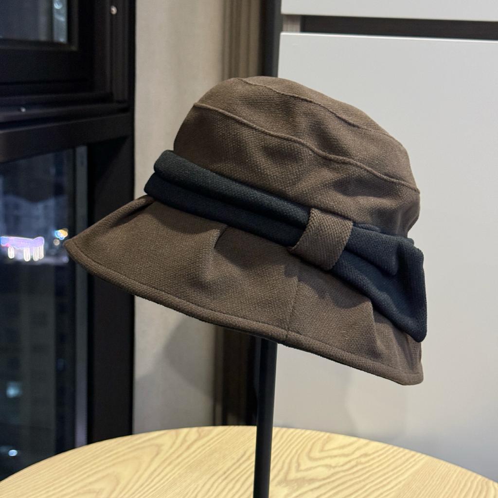 Fisherman Hat Women's Face Revealing Small Pleated Basin Hat Travel Elegant Face Covering Fashion Versatile Western Style Sun Hat