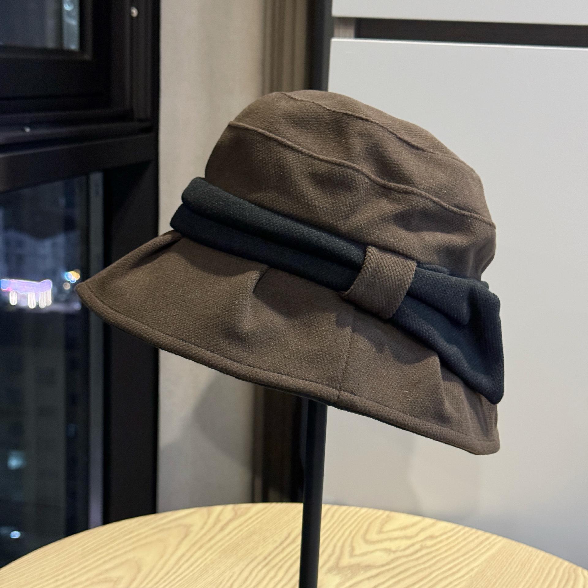 

Женская шляпа-панама, открывающая лицо, маленькая плиссированная шляпа-ведро, дорожная элегантная шляпа, закрывающая лицо, модная универсальная шляпа от солнца в западном стиле Adjustable