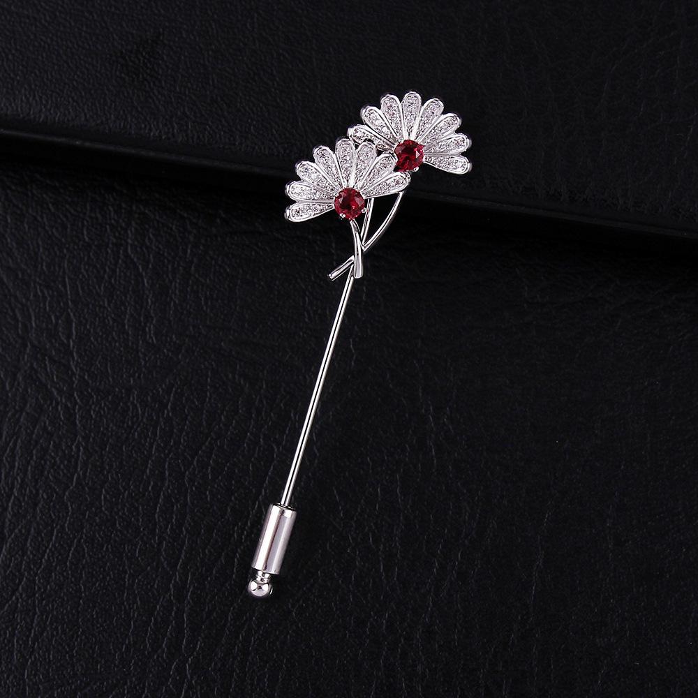 Ginkgo Leaf Zircon Brooch: Unisex High-Grade Crystal Pin
