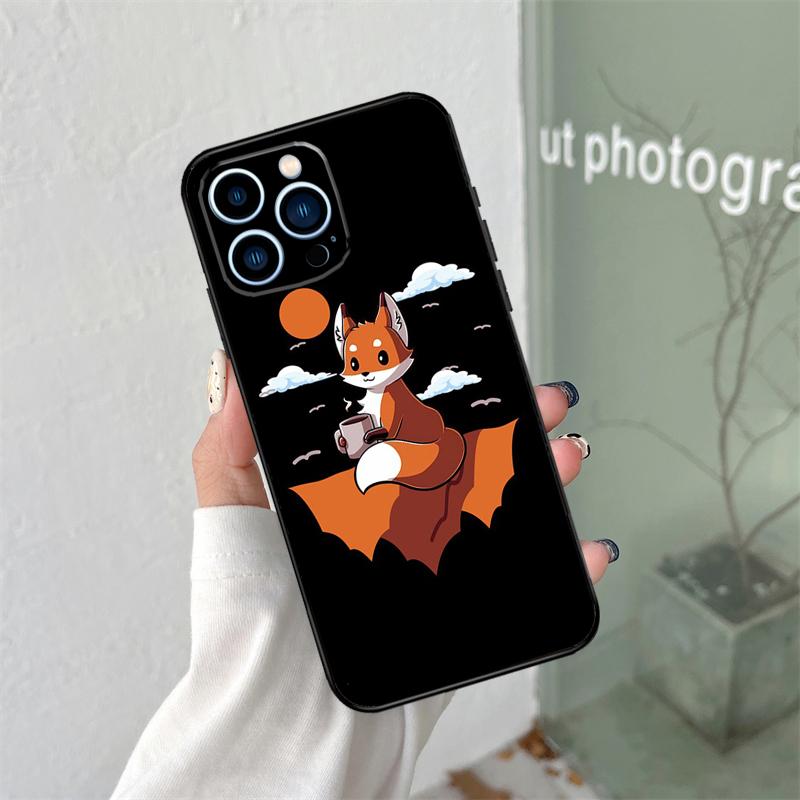 Anime Funny Fox Silicone Soft Case For iPhone 17 Air 11 14 15 16 Pro Max 13 12 Mini 16 Plus 16e Back Cover