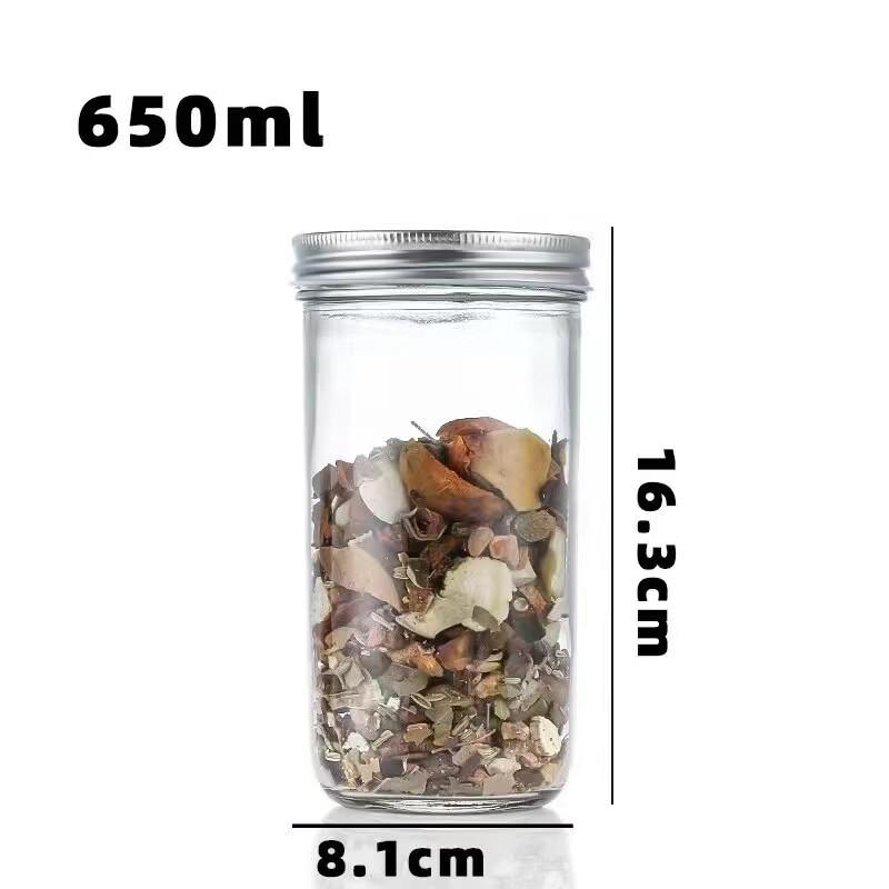 ZISIZ Glass Jam Jars with Lids, 650ml Set