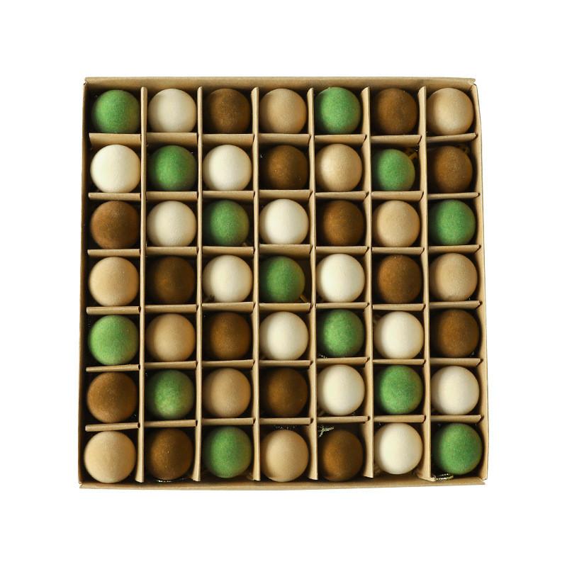 Christmas Tree Decor Flocking Balls Set With Multiple Colors For Holiday Festivities