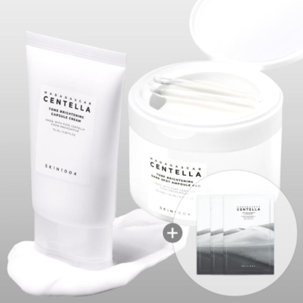 

SKIN1004 Tone Brightening Dark Spot Ampoule Pads 60 Pads + Capsule Cream 75ml (+ Glow Mask 3 Sheets)