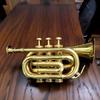 Antique Brass Mini Trumpet Pocket Bugle Horn, Music Decor