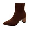 Winter Knitting Sock Boots Women Shoes High Heels Pointed Toe Ankle Boots Brand 2025 Trend New Comfort Elegant Dress Botas Mujer