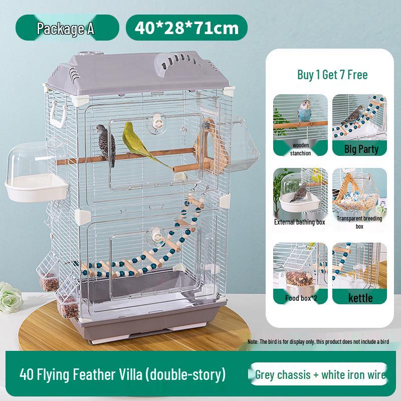 Large Ornamental Birdcage for Budgerigars, Cockatiels, & Finches with Acrylic Panels