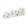3Pcs 1:12 Mini Doll House Plaid Sofa Cushion Set Accessory Room Furniture ToyWhite