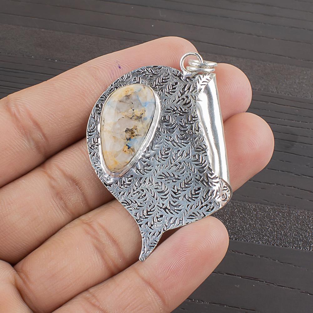 

Natural Australian Azurite Gemstone 925 Sterling Silver Jewelry Pendant 2.09 AJP-2370