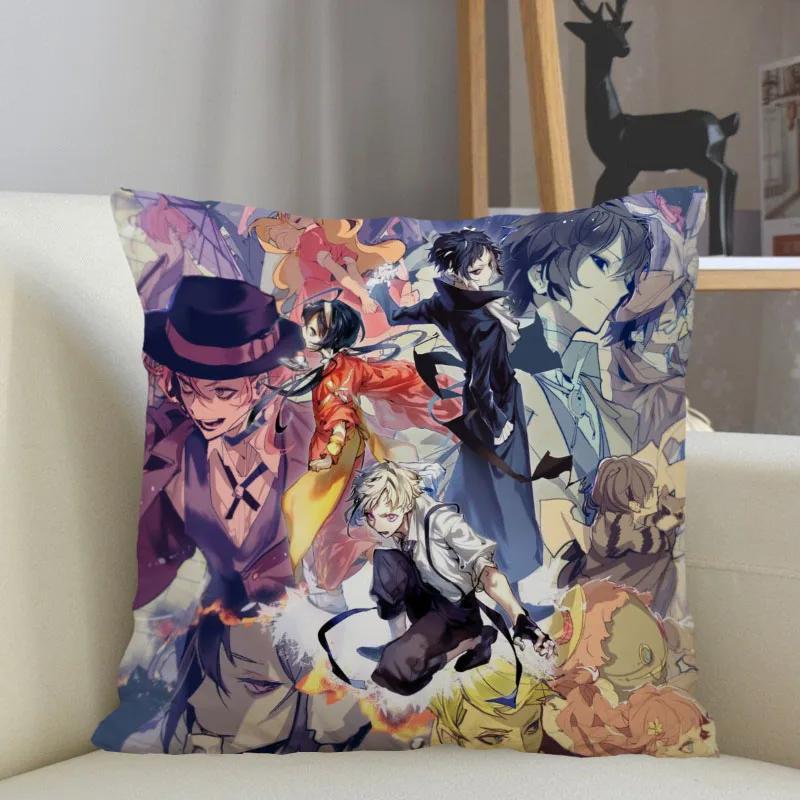 Musife Custom Bungo Stray Dogs Pillowcase Home Decoration 45X45Cm Zipper Square Pillowcase Throw Pillow Cover Drop Shipping 1215
