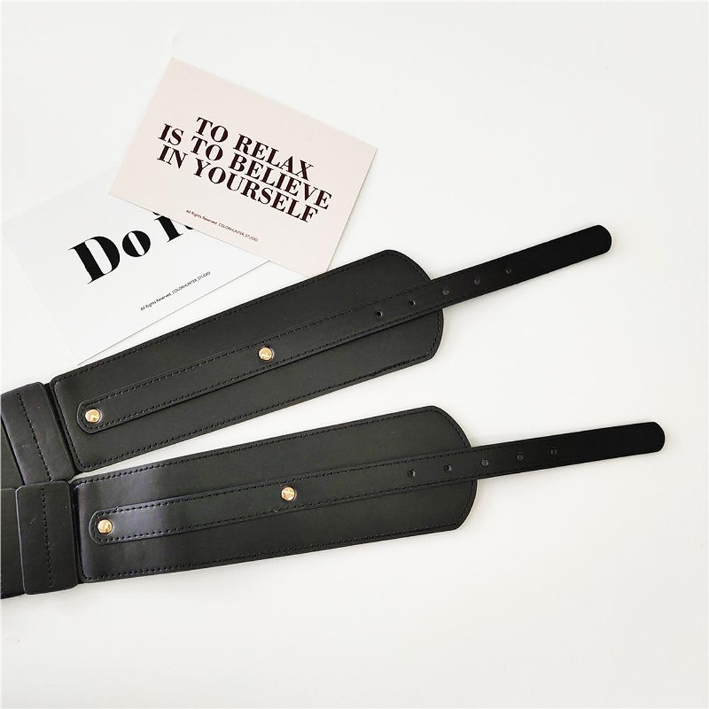 Vintage Black Buckle Dress Women Camel Party Wide Belt Women Waistband Dress Waistband Solid Color