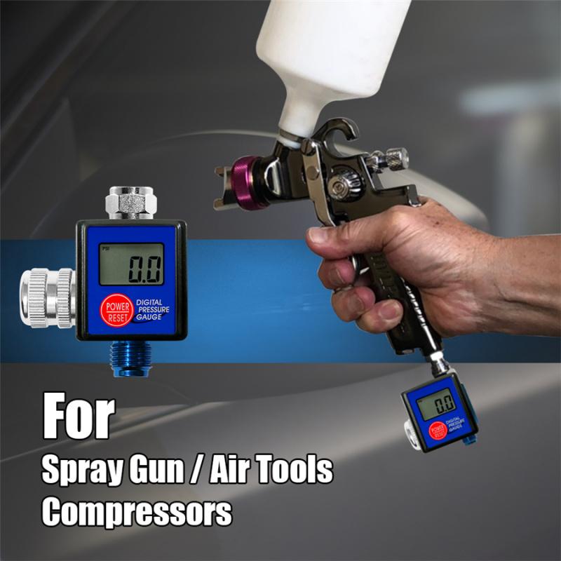 Digital Spray Gun With Air Pressure Regulator, Water Separator And 1/4 " Filter