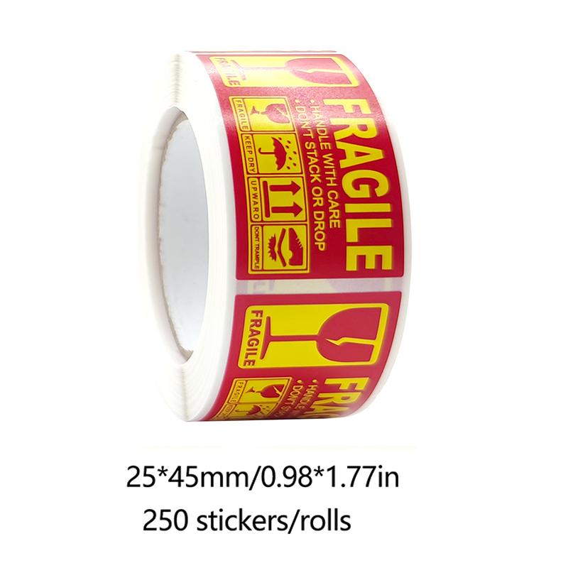 Tamperproof English Fragile Goods Warning, Copper Plate Sticker Label Sticker Goods Tips Sticky