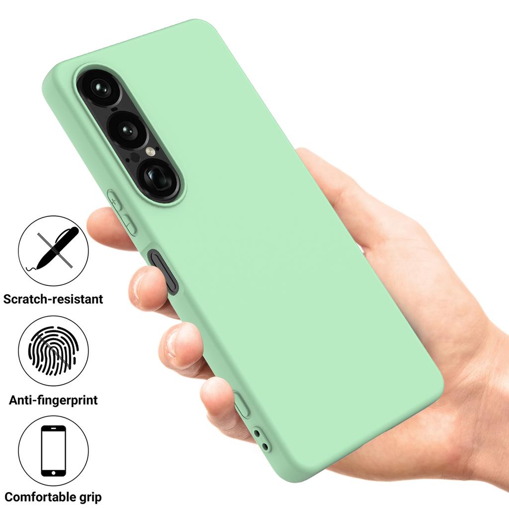 For Sony Xperia 1 VII Liquid Silicone Case Phone Back Cover with Hand Strap