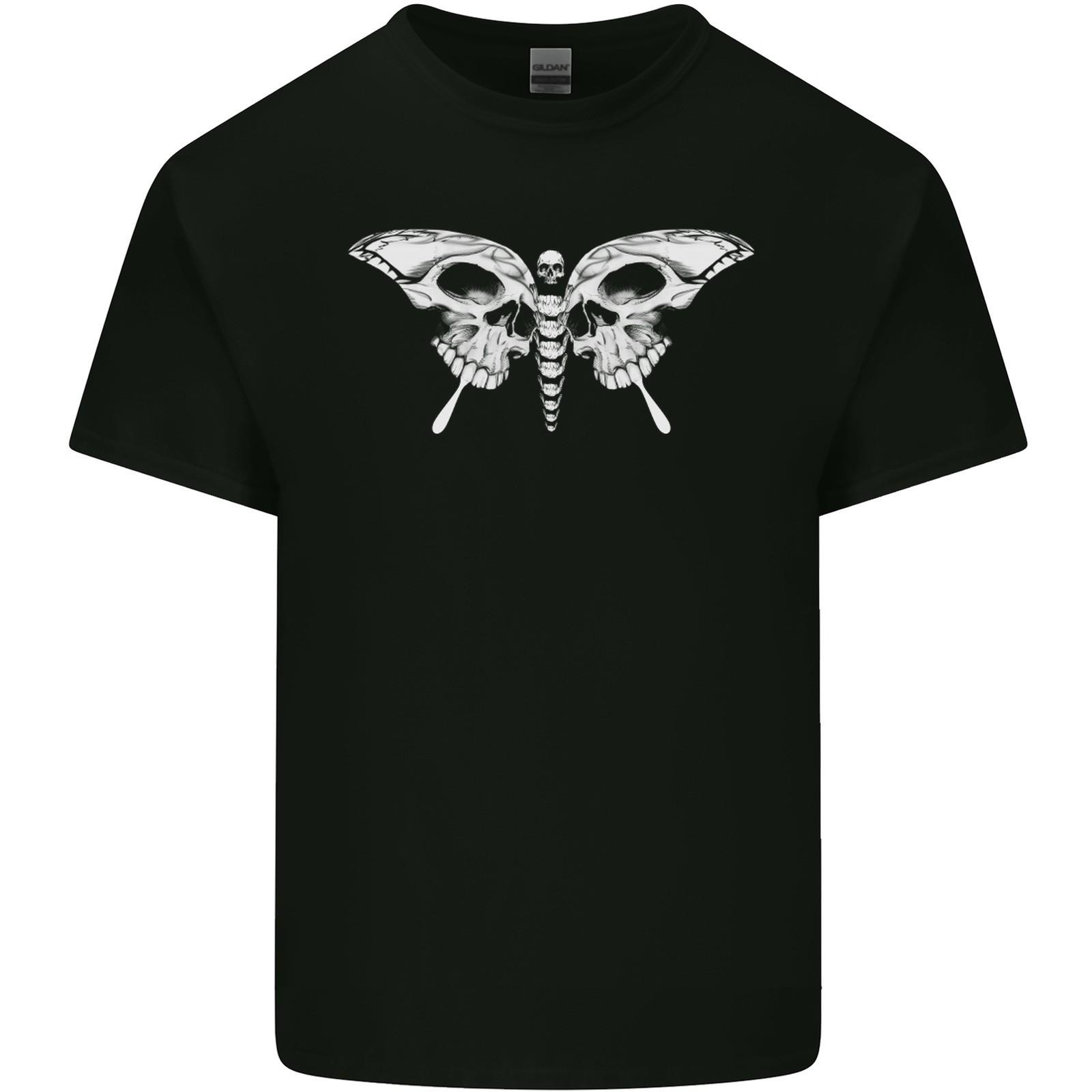 Moth Skull Halloween Mens Light Cotton T-Shirt S разноцветный