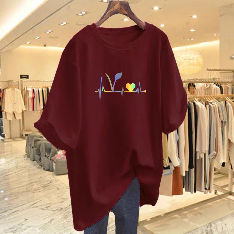 Women's Korean Style Loose White Cotton T-Shirt