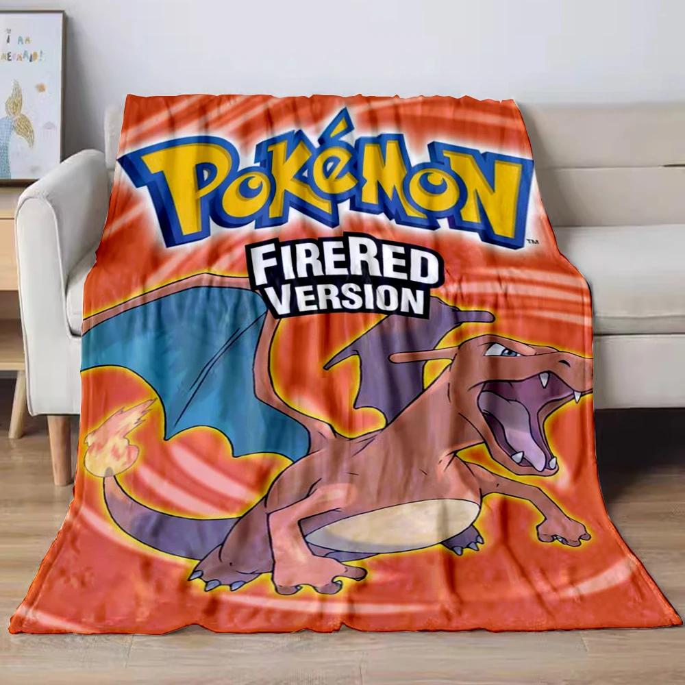 31 Style Anime Pokémon Charizard Cartoon Flannel Blanket for Sofa Home Sofa Student Blankets Children Student Nap Girl Kids Gift