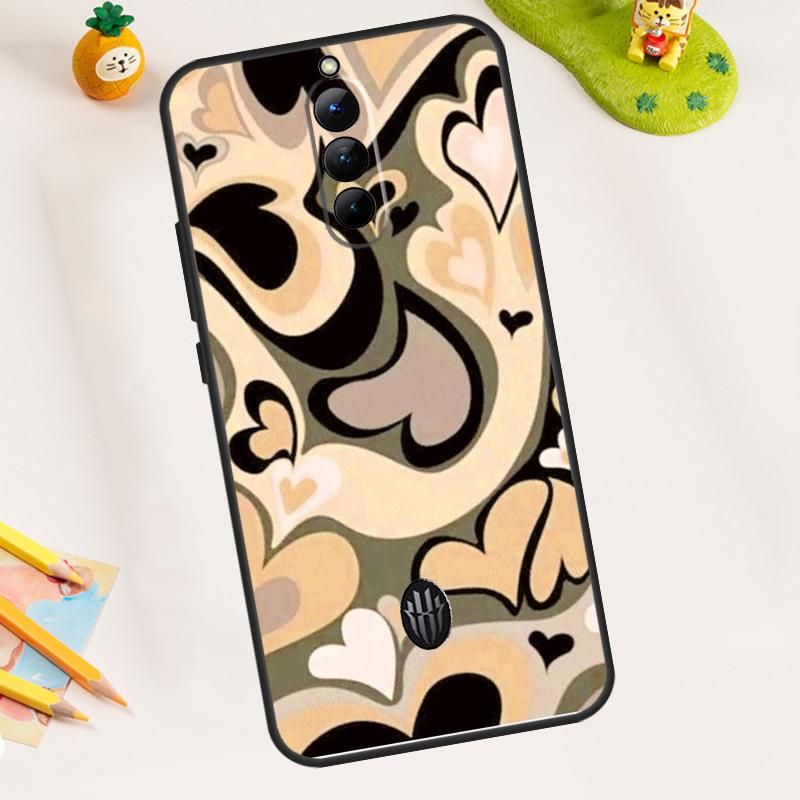 Purple Heart Swirl Aesthetic Case For ZTE Nubia RedMagic 11 9 8 10 Pro Plus 8S 9S 10S Pro 5G 5S 6 7 6S 7S Pro 11 Air Cover