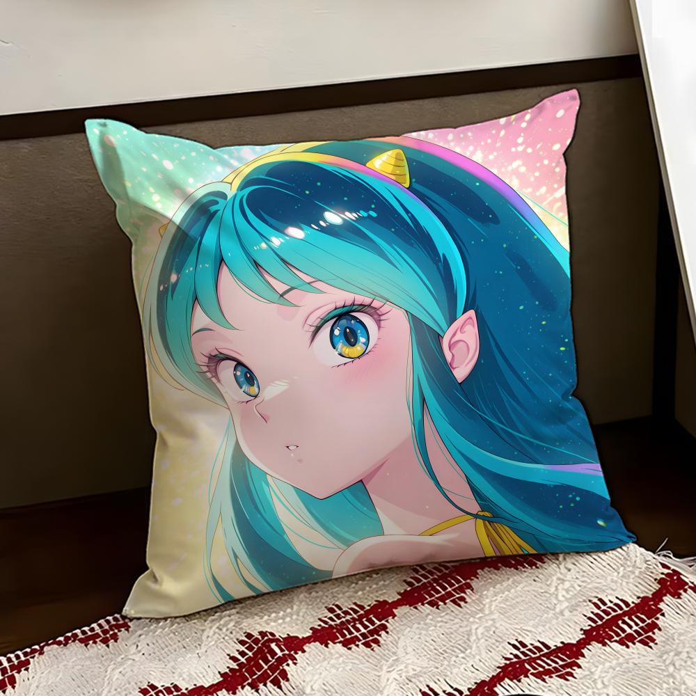 Anime UUrusei YYatsura Cushion Cover Reversible Soft Durable Pillow Cover Home  Car MultiScene Use for Daily Comfort