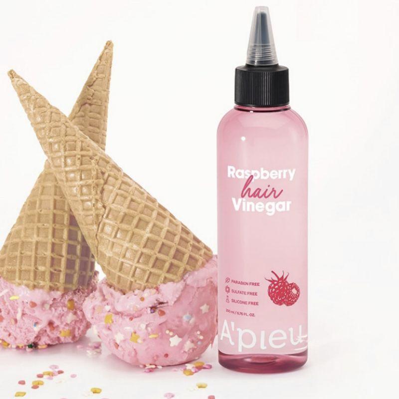 A'PIEU Raspberry Hair Vinegar 200ml | pH Balancing Hair & Scalp Care for Smooth, Shiny Hair
