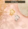 Cazador Gold Color Wolf Rings for Men Women Stainless Steel Animal Adjustable Couple Rings Party Punk Jewelry Birthday Gift 2026