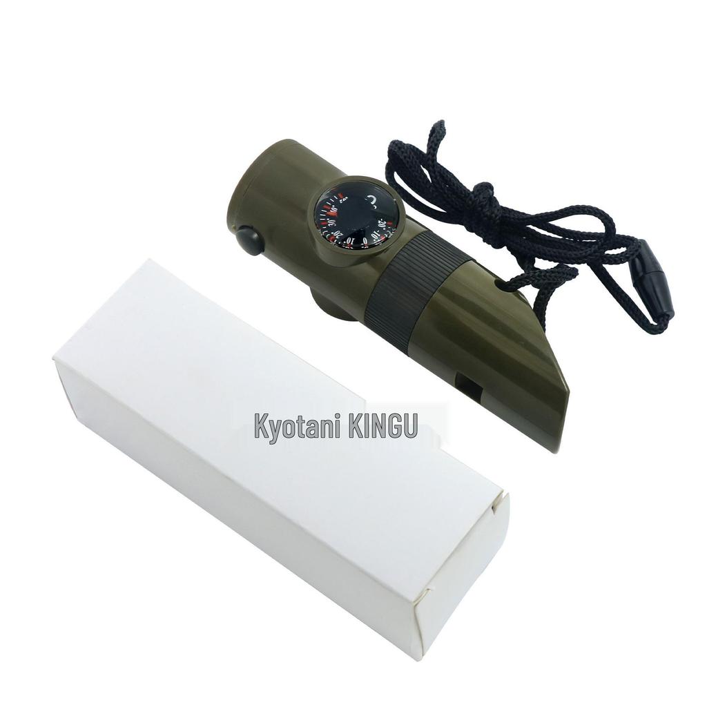 Multifunktionaler Outdoor-Kompass: 7-in-1 Studenten-Lehrhilfe mit Pfeife, LED-Licht und Thermometer.