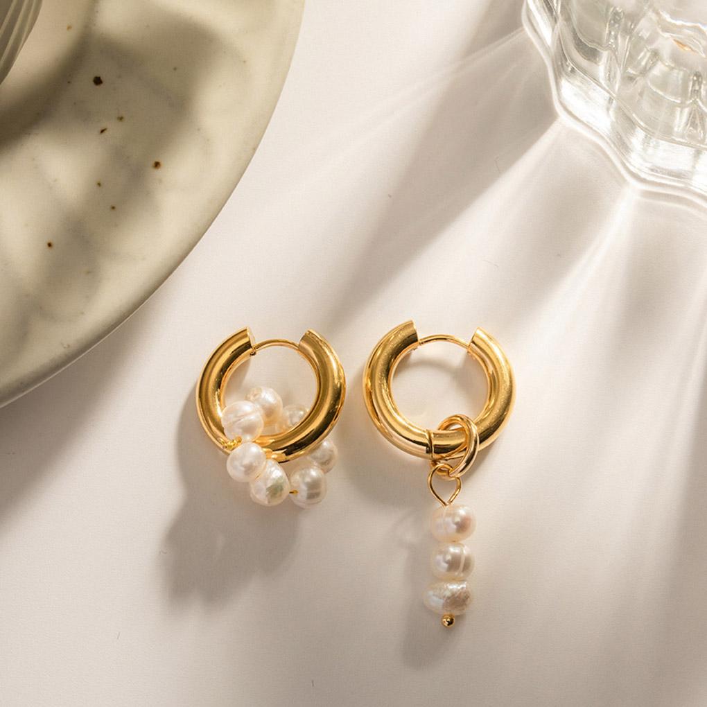 1 Pair Asymmetric Pearl Earrings Festival Holiday Party Wedding Engagement Personalized Piercing Jewelry Women Girls