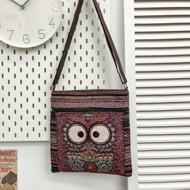 Ethnic Embroidered Cotton Mini Shoulder Bag With Multiple Compartments For Casual Outfits