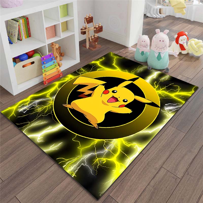 Japan P-Pokemon Pikachu Pattern Cartoon Carpets for Living Room Bedroom Bedside Floor Mat Area Rug Home Decor Luxury Gifts