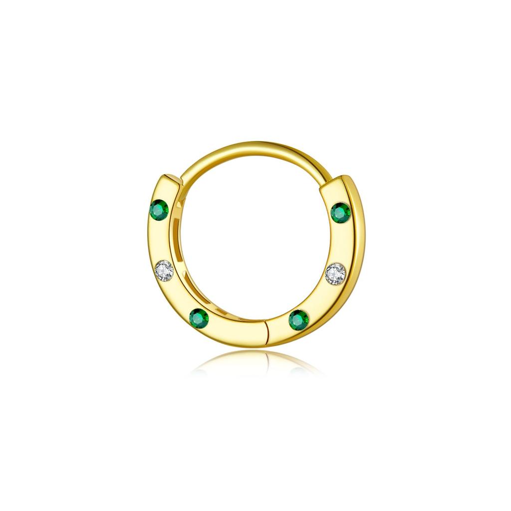 ANDYWEN 925 Sterling Silver Hoop Earrings Gold Plated Ladies Earrings Green Cubic Zirconia Luxury Earring For Women Fine Jewelry
