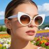 Lunettes de soleil œil de chat à monture large mode Femme Lunettes de soleil élégantes de luxe