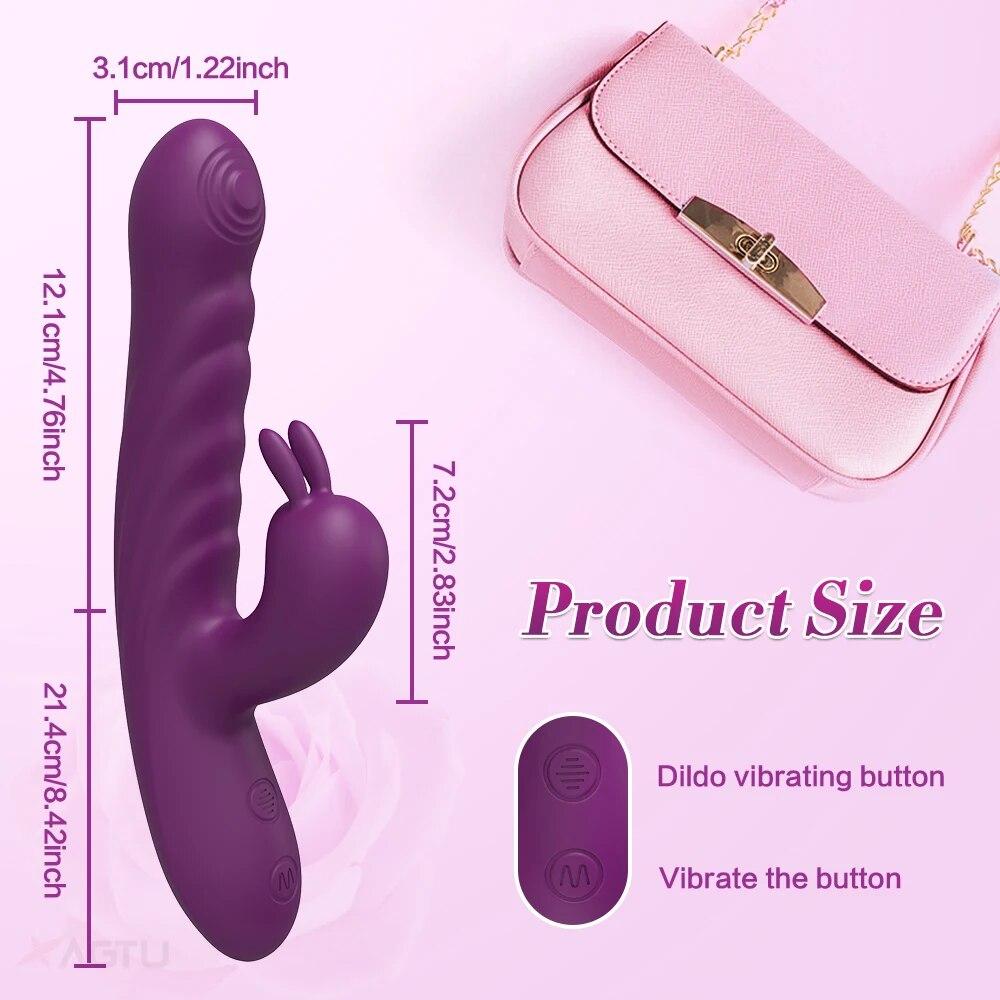 Powerful Thrusting Rabbit Vibrator Female Clitoris Stimulator G Spot  Massager 2 In 1 Dildo Sex Toys Shop Adult Goods for Women