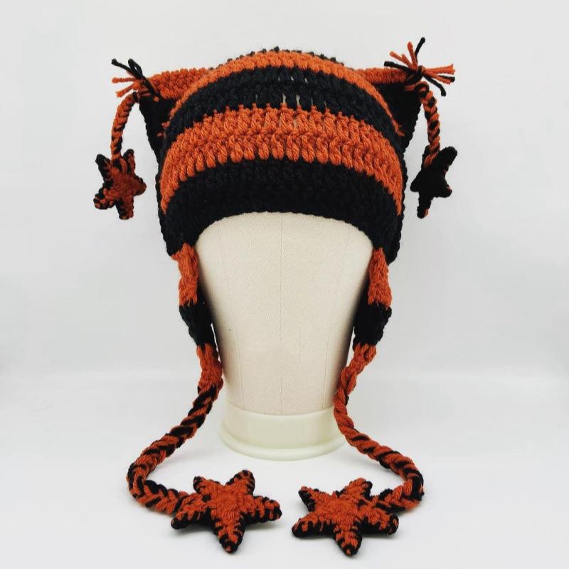 Purely Handmade Ruffled Hat, Adult Lace Beanie, Fashionable and Versatile Ruffled Hat