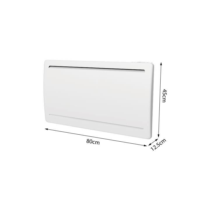 Radiateur électrique fixe à inertie sèche céramique 1500W OCEANIC Rubis - Design galbé - Blanc - NF