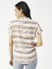 Moomaya Printed V-Neck Long Tops For Women, Short Sleeve Regular Fit Shirt