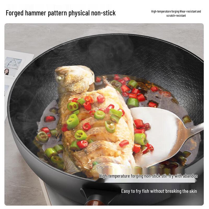 Shupian Handgeschmiedete Unbeschichtete Gehämmertes Eisen Wok & Pfanne