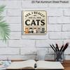 2D Flat - 1pc, Vintage Metal Aluminum Decorative Sign, Humorous Slogan for Cat Lovers, Retro Wall Decor, Home Decoration Suitable for Porches