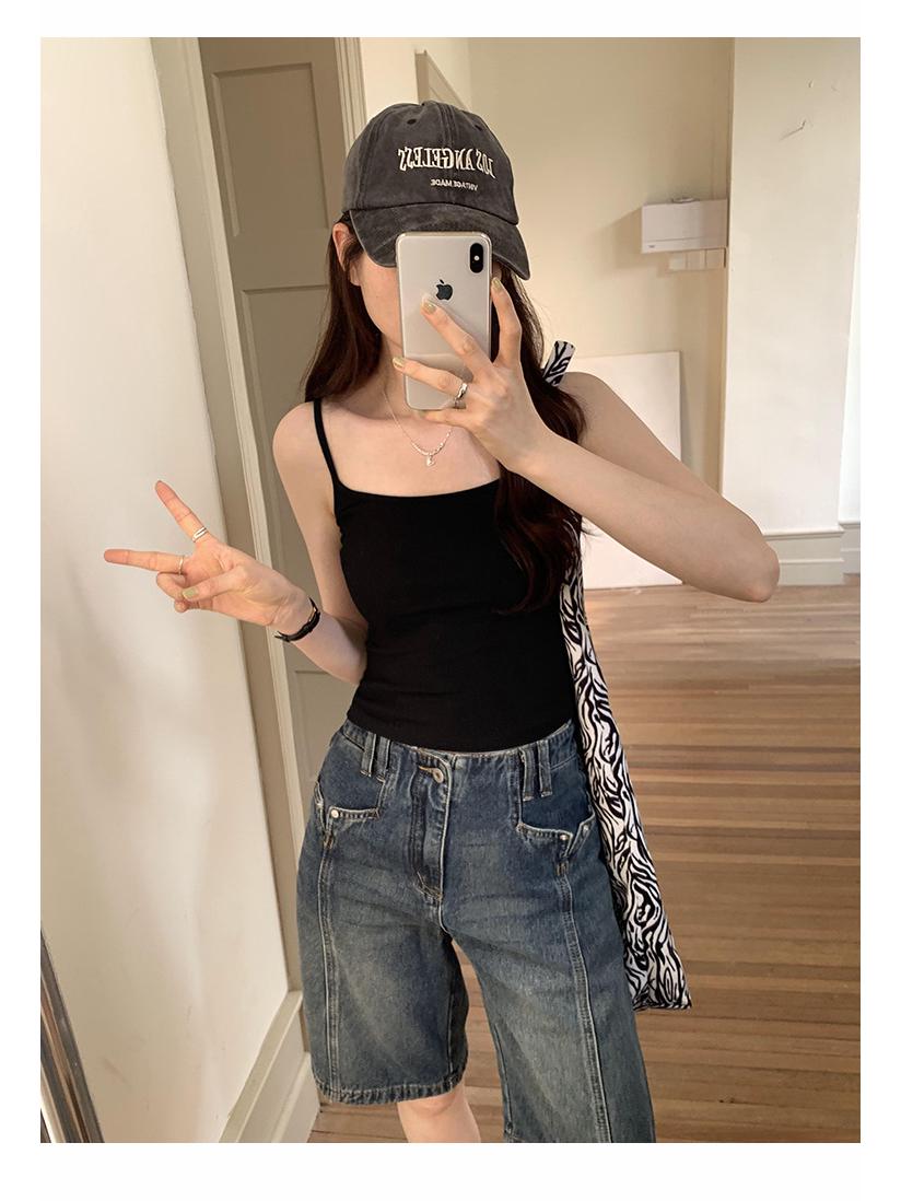 

Сладкий и пикантный женский однотонный топ-майка с нагрудными подушечками - Удлиненный стиль, красивая спина, летняя одежда из чистого хлопка One Size чёрный