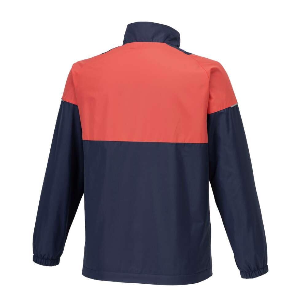 Mizuno Training Wear JR Warm Pageant Blue X Cayenne Jacket, Kids', Moisture-Wicking, Heat-Generating, Water-Repellent, Windproof, 32JEB932,