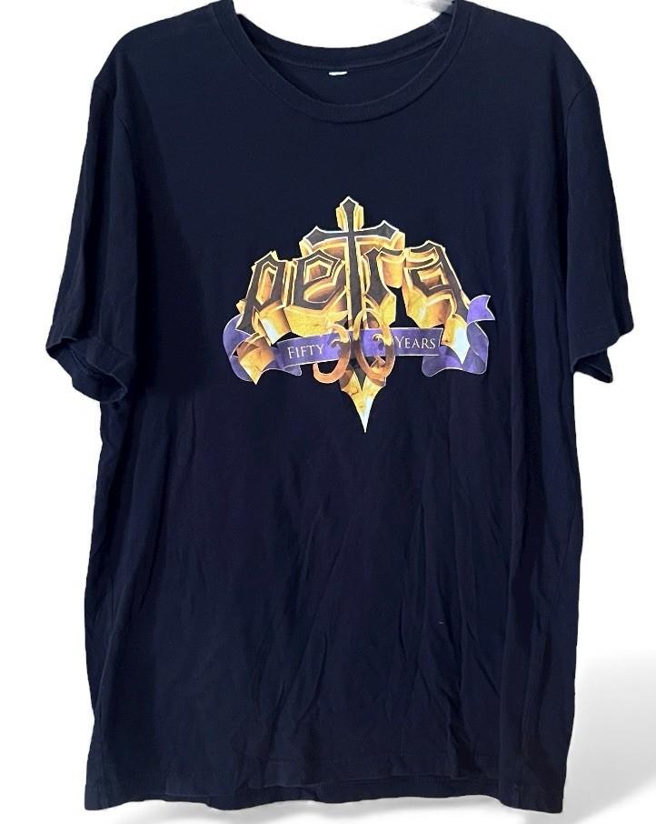 Petra FIFTY ANNIVERSARY Short Sleeve Black Band Tee Unisex T-Shirt XL