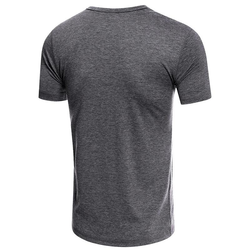 Men'S Sports Work Base Daily Wear T-Shirt Summer Men'S Solid Color Slim Fit Casual T-Shirt Short Sleeved Top