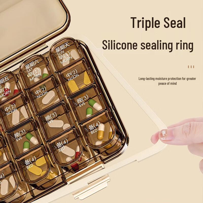 Triple Seal Weekly 28-Compartment Pill Organizer