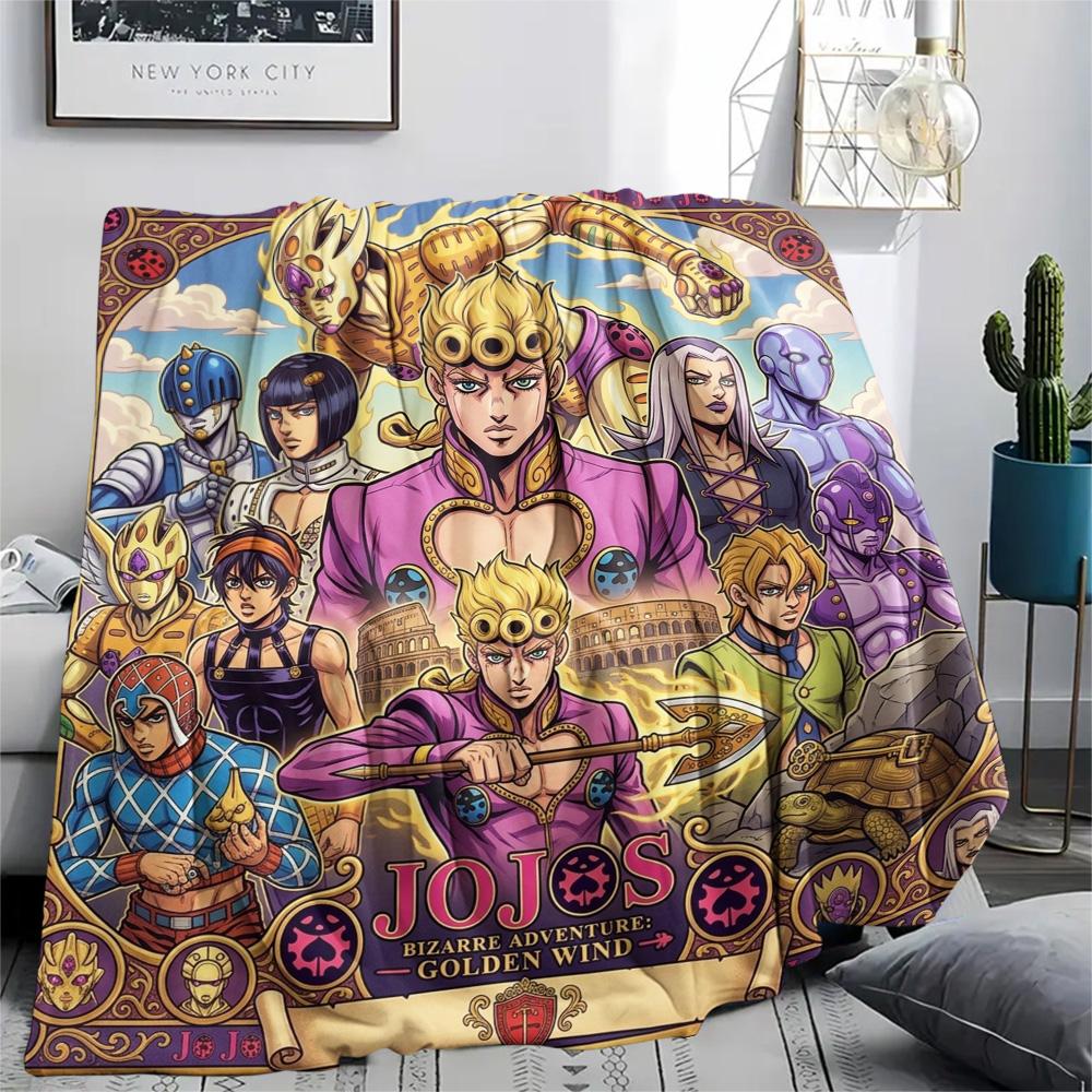 1 Stück Jojo's Bizarre Adventure Gemusterte Flanelldecke Geeignet für Alle Jahreszeiten Für Heimdekoration Wärme Und Komfort Geschenke Weihnachtsgeschenk