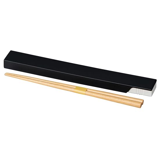 Yamanaka Lacquerware Chopsticks and Case Set, 22.5cm, Wooden Chopsticks, Mies, Black, Made in Japan, 22.5cm - B0DWFPZW6N