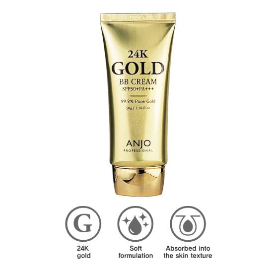 ANJO KREM BB ZE ZŁOTEM 24K SPF50+ PA+++ 50g (3 opcje)