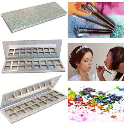 Laser Magnetic Eyeshadow Tray 16 Compartments Makeup Palette with Mirror DIY Interchangeable Blank Organiser