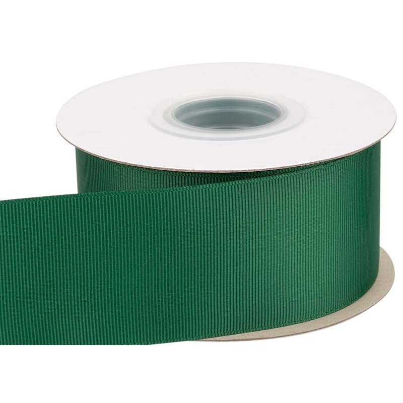 [Tekdeere]Width 50mm Solid Forest Green Grosgrain Ribbon, Perfect for Gift Wrapping, Sewing, Hair Accessories, Wedding Decorations - 22 Meters/roll