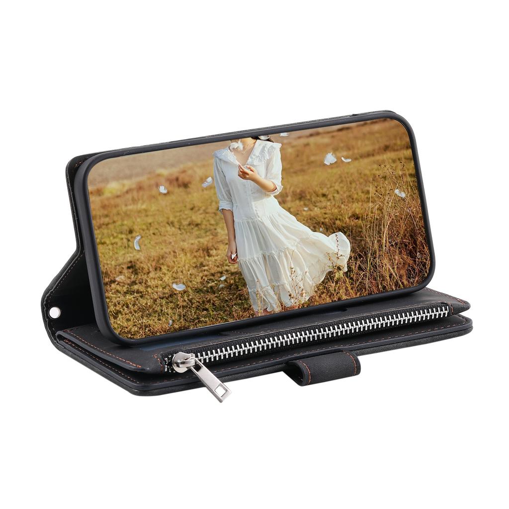 Styl 005 Dla Xiaomi Poco C75 4G/Redmi 14R 5G/14C 4G Zapinane na zamek etui portfelowe Pikowanie w romby Skórzane etui na telefon PU