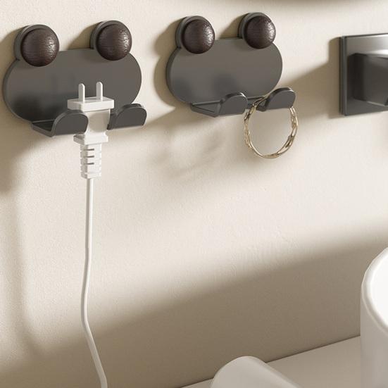Wall Mount Power Plugs Hook No Drill Adhesive 1/2/3 Slots Plugs Holder Kitchen Appliances Charger Plugs Organizer Rack
