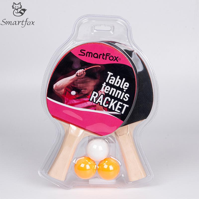 Fox Starter Table Tennis Set: 2 Rackets & 3 Balls with Shakehand & Straight Grips for Training & Entertainment.